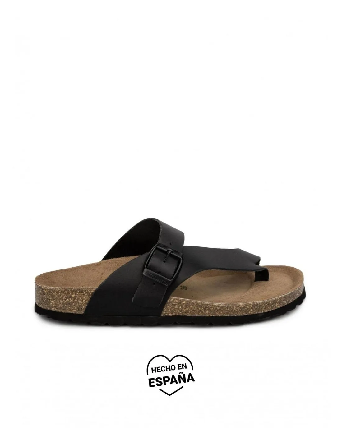 AUTENTI Sandalias Bio Dedo Piel Negras