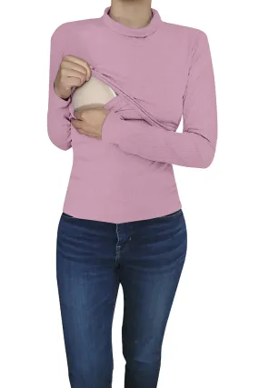 Blusa Lactancia cuello Ruso. Rosa bombón