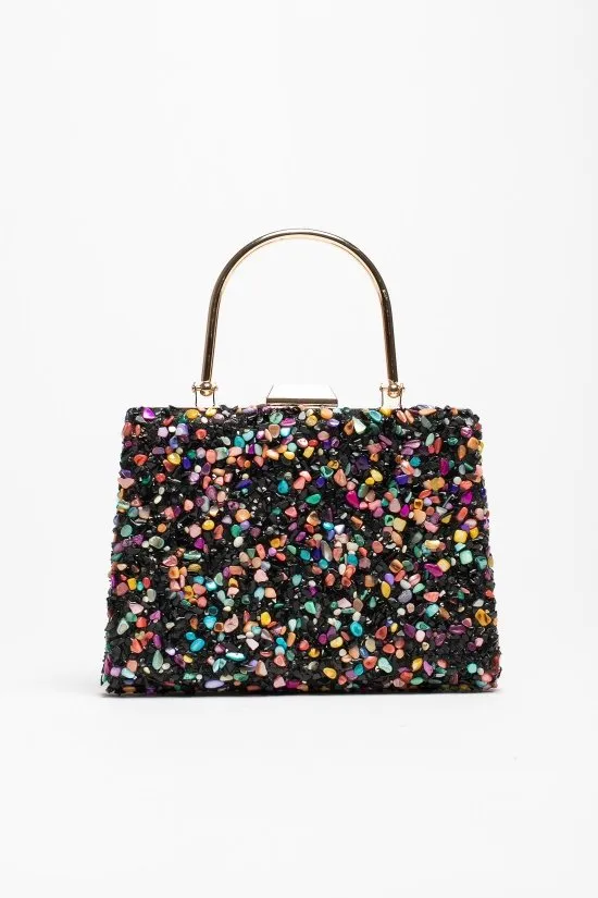 bolso de mano redial - negro multicolor