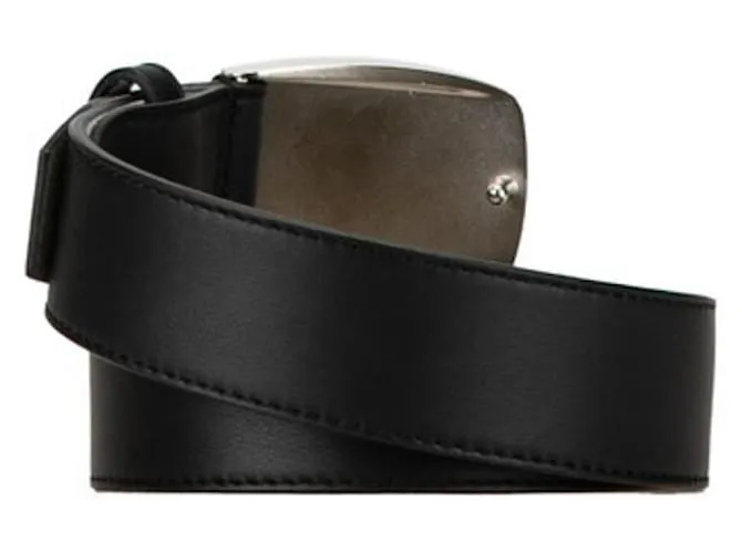 Bulgari Cinturón de cuero negro para hombre Bvlgari Bvlgari 