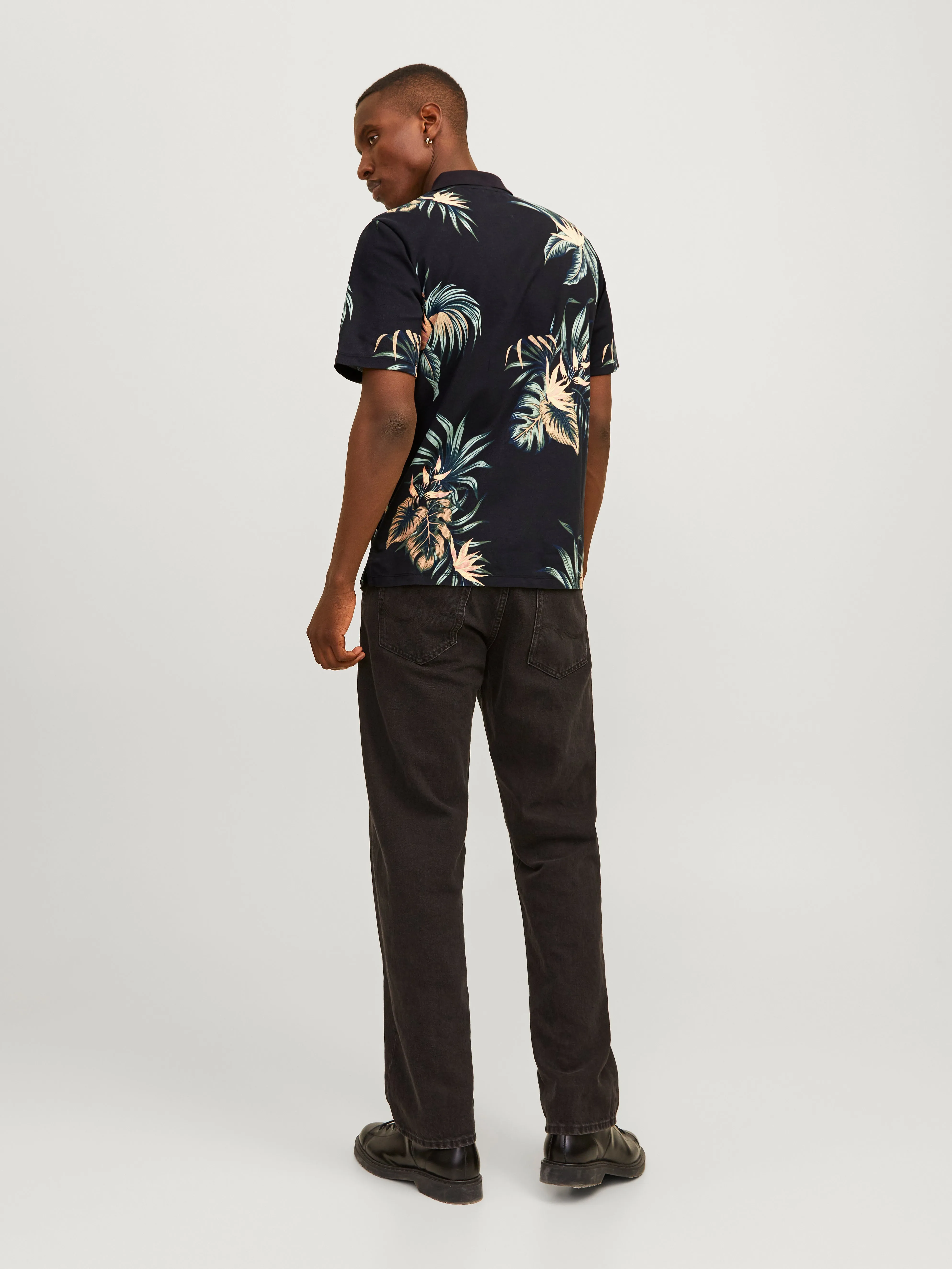 Camiseta All Over Print Polo | Negro | Jack & Jones®