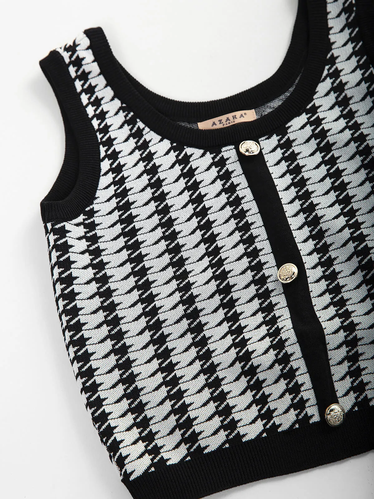 Crop top pied-de-poule