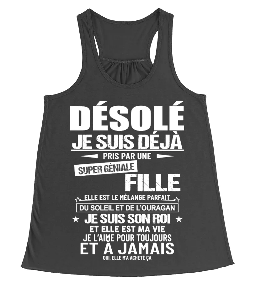 Désolé, je suis déjà pris par une super géniale fille. Elle est un peu folle e… Camiseta tirantes fluida Mujer