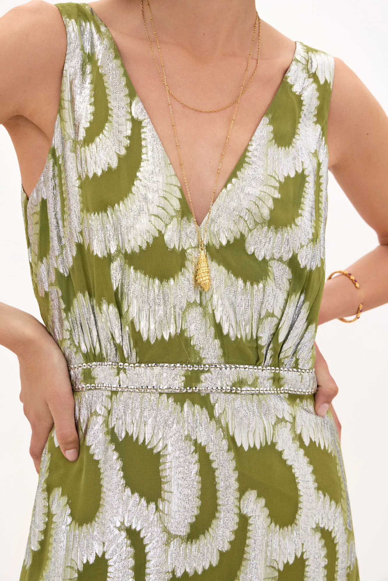 Hoss Intropia Freya. Vestido lurex largo.