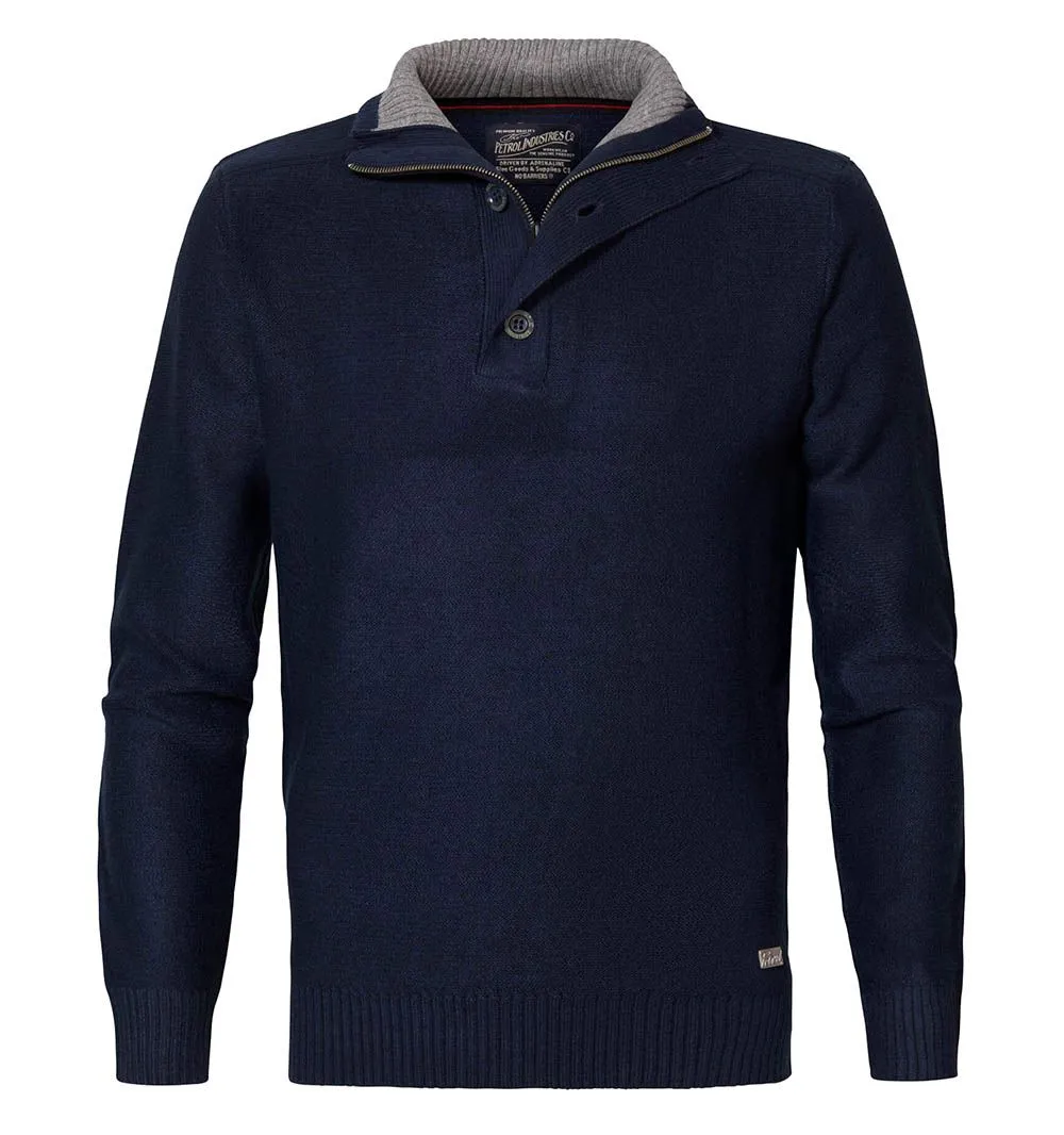Jersey Petrol comodo con botones y cremallera