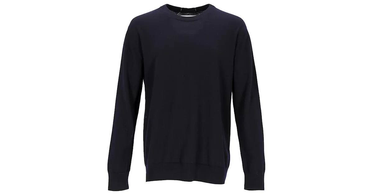 Jil Sander Jersey Harmony de lana azul marino con cuello redondo 