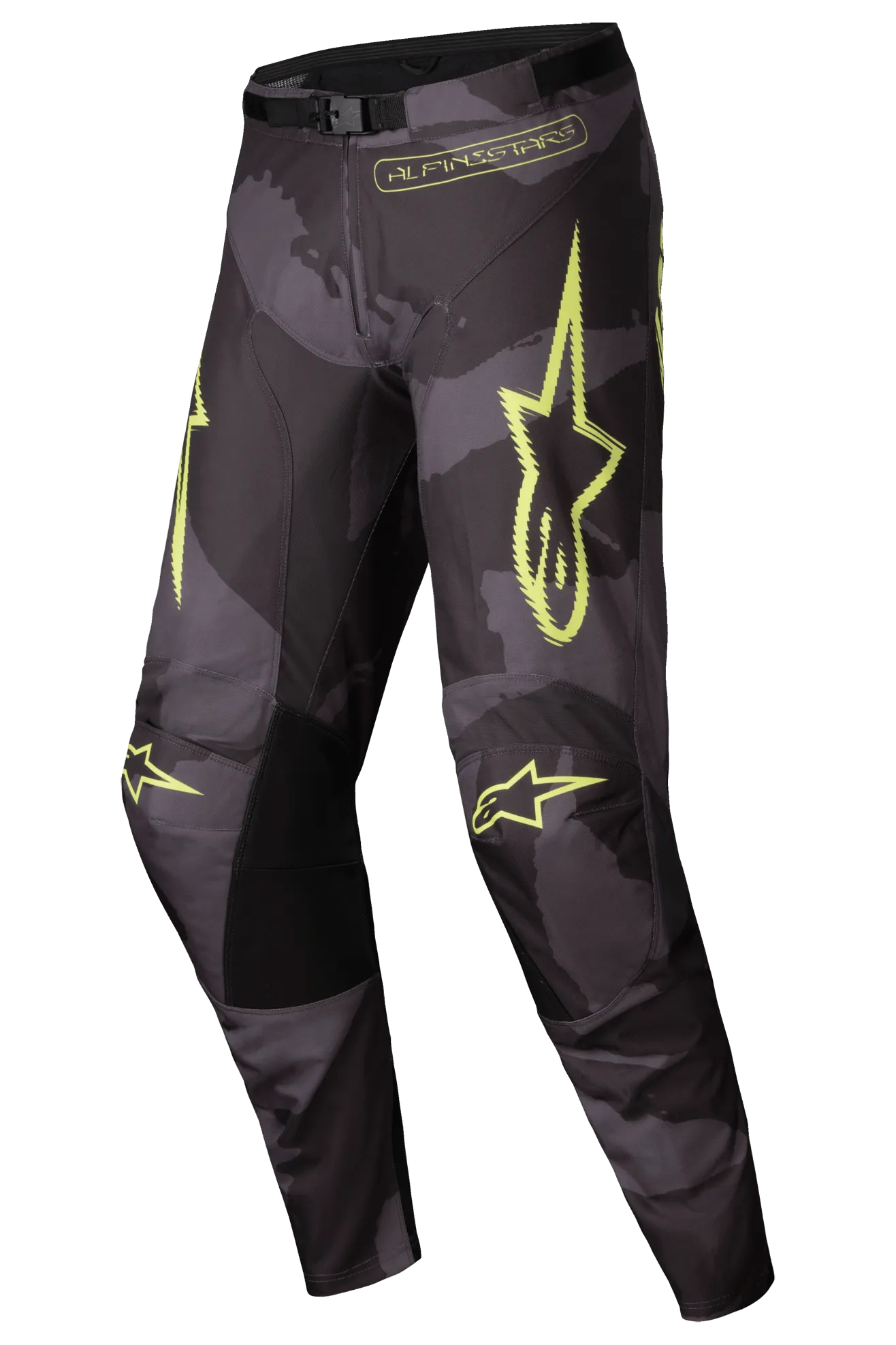 Pantalones de Cross Alpinestars Racer Hollow Camuflaje Oscuro-Amarillo Flúor 