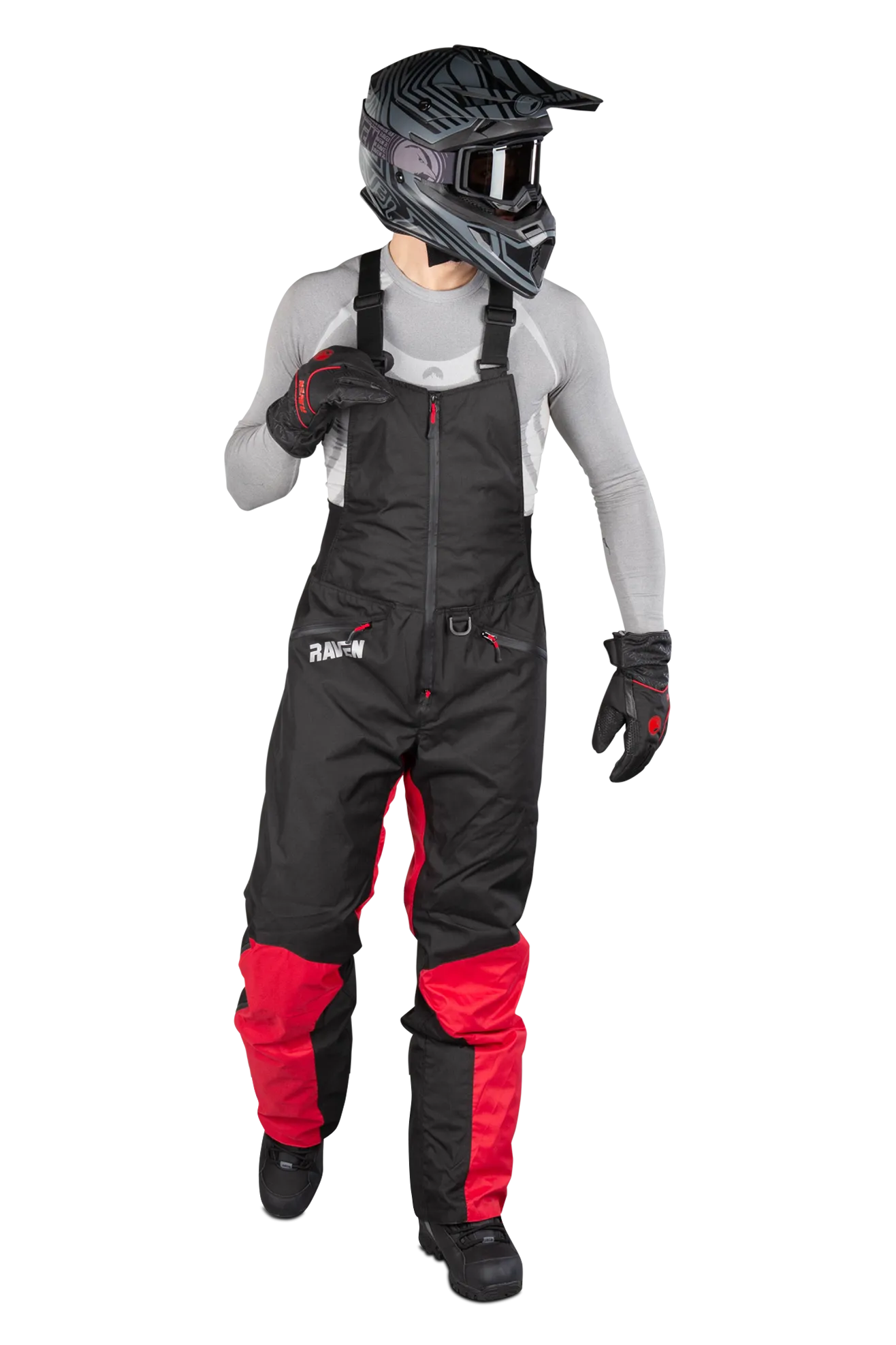Pantalones Raven Frontline Negro-Rojo 