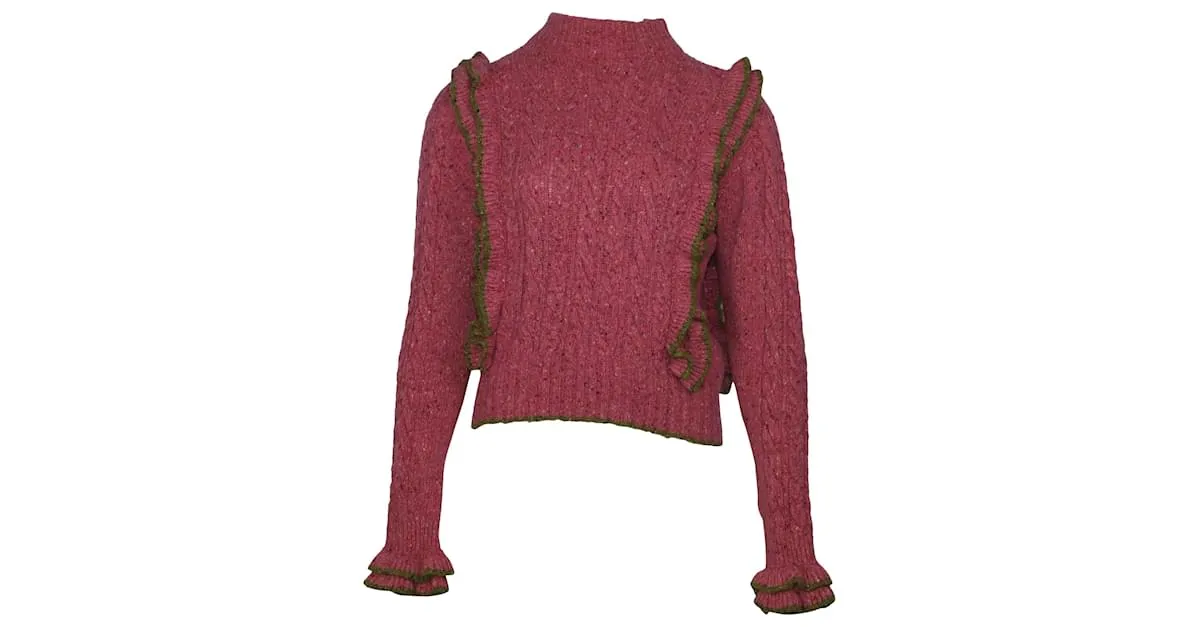 Philosophy Di Lorenzo Serafini Jersey de ochos con volantes en lana rosa 